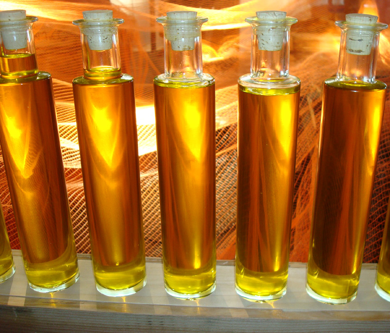 The artsy display at the olive oils tasting pavilion.