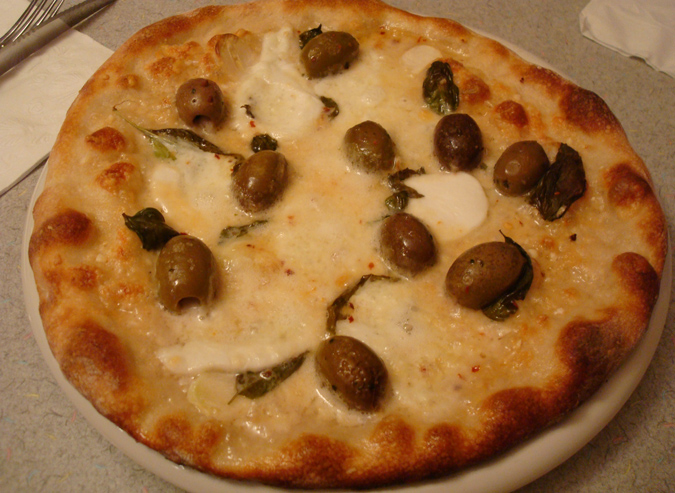 Pizza Bianco, post-baking