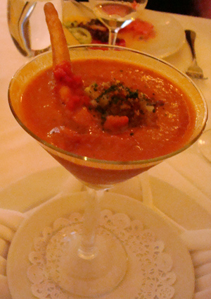 Snazzy gazpacho featured during the summer.