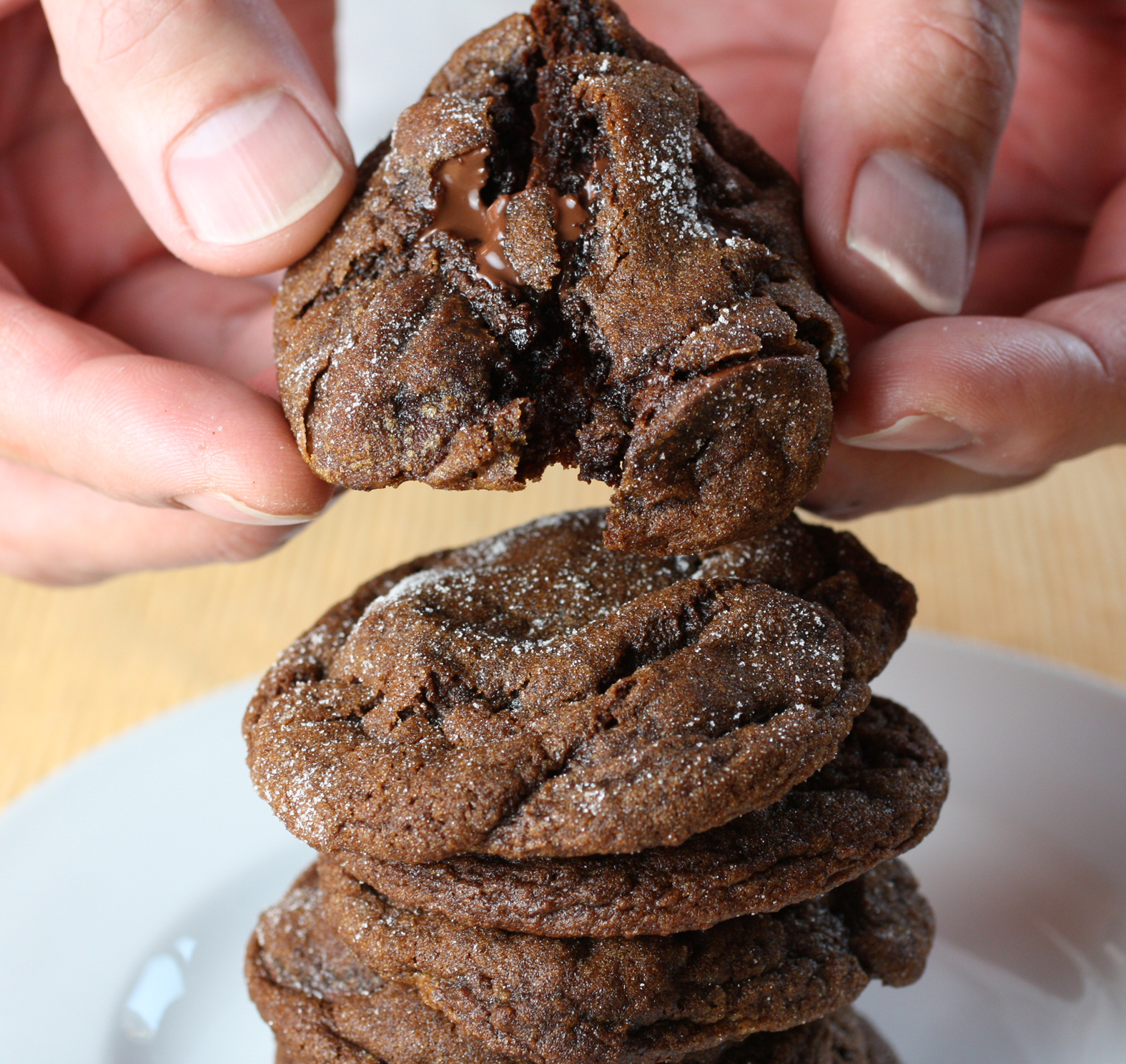 A taste of Christmas with chewy chocolate gingerbread cookies.