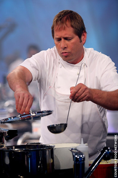 David Kinch of Manresa restaurant challenges on "Iron Chef America.'' (Photo courtesy of the Food Network)