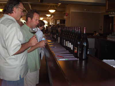 Tasting Pinot at last year's Pinot Paradise. (Photo courtesy of the Santa Cruz Mountains Winery Association)