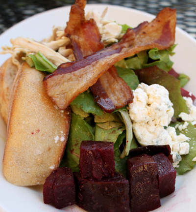 Balsamic beet salad with Pt. Reyes blue cheese.
