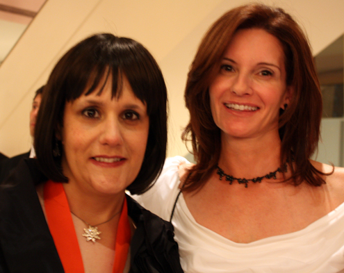 Pastry Chef Gina DePalma (left) with friend and Bay Area restaurant publicist, Michele Mandell.