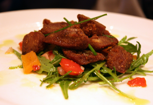 Nuggets of fried goat tongue