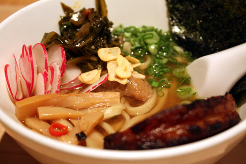 Hand-cut noodles with pork belly