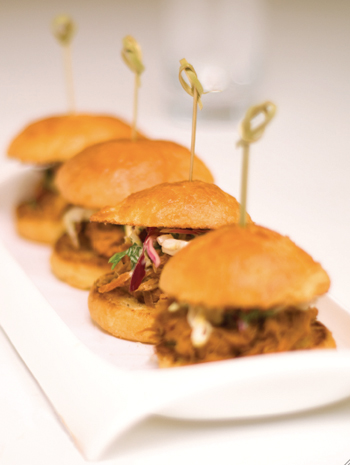 Southern-style barbecue pork sliders. (Photo courtesy of the Ritz-Carlton)
