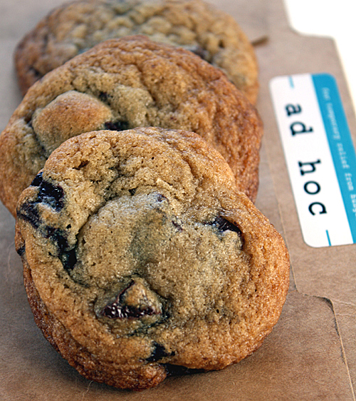 Just-baked chocolate chip cookes from the upcoming Ad Hoc cookbook