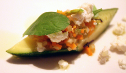 Summer squash with French feta.