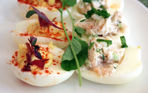 Deviled eggs done two ways. Deviled eggs done two ways.
