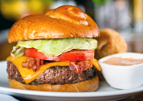 Fleming's Prime Burger is a mouth-full and then some. (Photo courtesy of Fleming's)