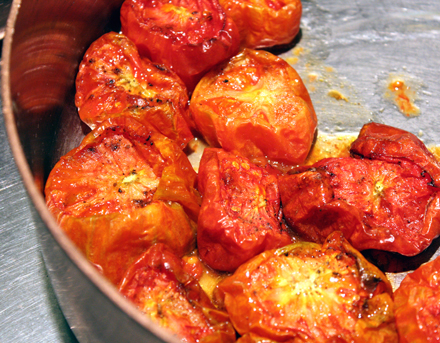 The makings of tomato confit.