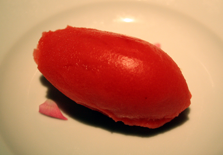 Sorbet made with fresh cranberries.