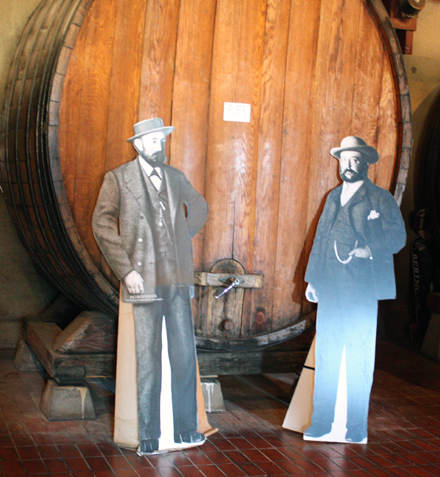 Yes, they look a little stiff. Cardboard cutouts of Beringer founders, brothers Jacob (left) and Frederick (right).