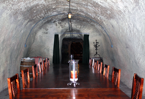 Private dining room inside the cave.