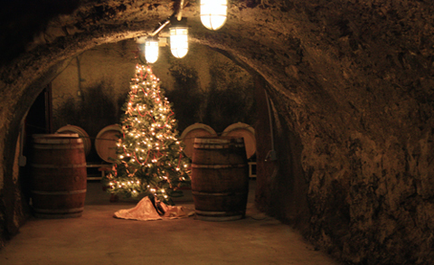 Another Christmas tree decorates the caves.