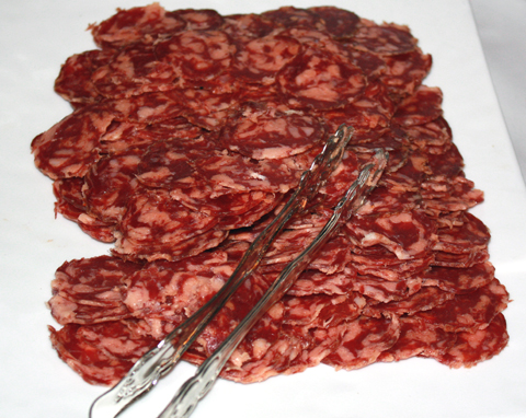 Part of the large offering of charcuterie.