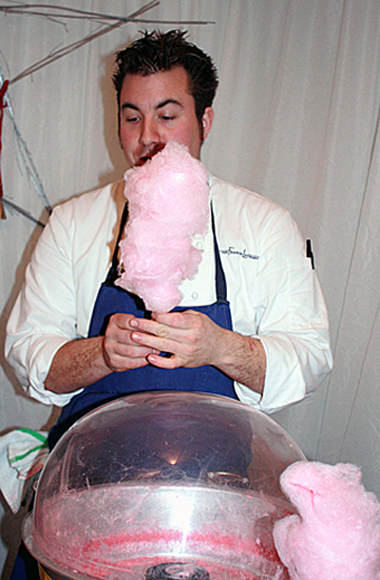 A French Laundry cook makes four-star cotton candy.