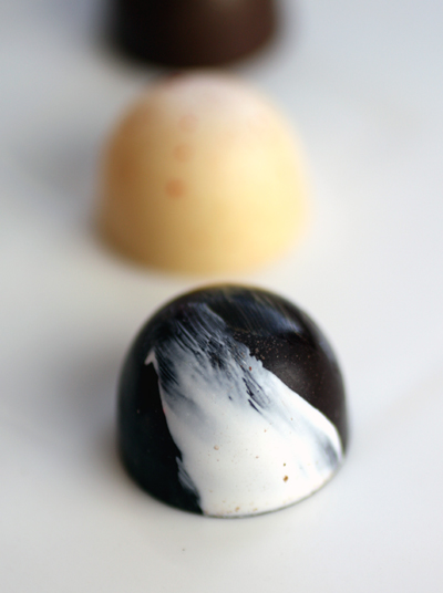 Eggnog dark chocolate truffle