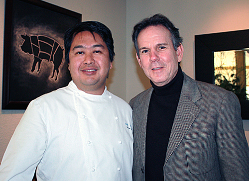 Ad Hoc Chef de Cuisine Dave Cruz (left) and the one and only Chef Thomas Keller (right).