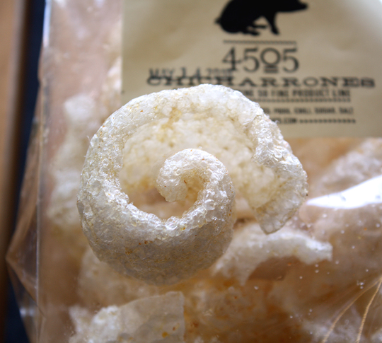 Crispy, and melt in your mouth pork cracklings.