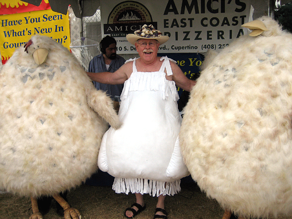 Mr. Garlic with the Foster Imposters at last year's Gilroy Garlic Festival. (Photo courtesy of Foster Farms)