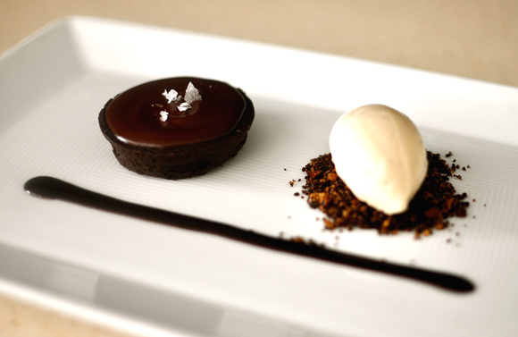 A sophisticated chocolate tart at Masa's. (Photo courtesy of the restaurant)