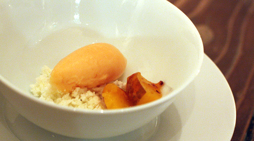 A deconstructed peach creamsicle.
