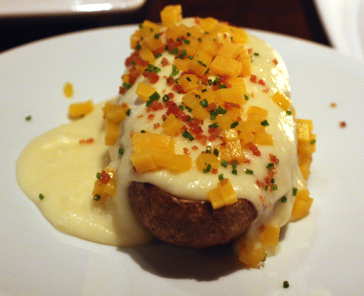A loaded -- and I mean "loaded'' -- baked potato.