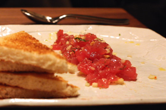 The restaurant's famous tuna tartare.