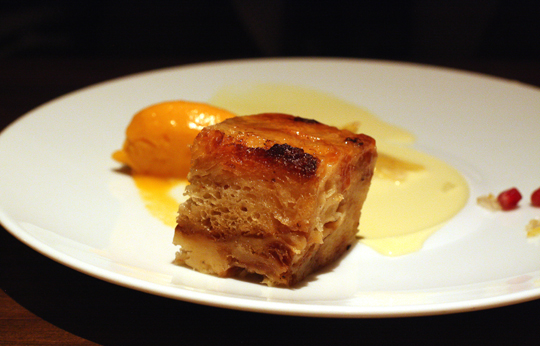 Moist, light persimmon bread pudding.
