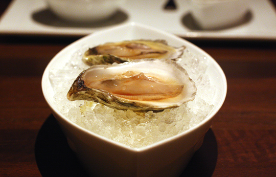Oysters with umami-rich aged soy sauce.