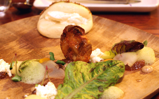 Chinese meets Italian in this dish of steamed bun with burrata.