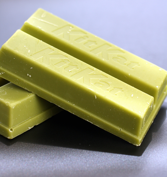 Japanese Kit Kat bars flavored with matcha.