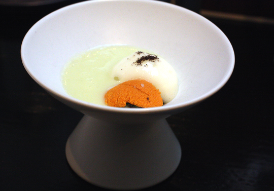 Hot and cold come together in this rendition of vichyssoise.