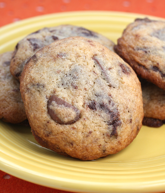 Bread flour makes these chocolate chunk cookies extra tender.