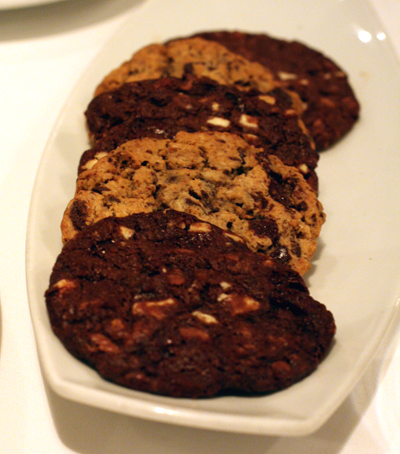 Palm-size chocolate cookies.