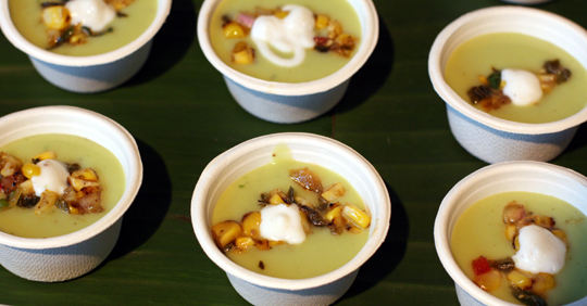 Chilled avocado soup by Tacolicious.