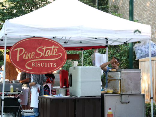 The Pine State Biscuit stand at the farmers market.