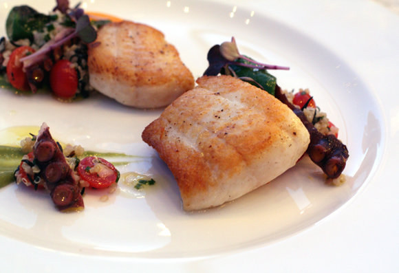 Roasted petrale sole served at a special dinner to commemorate the 30th anniversary of Auberge du Soleil's restaurant.
