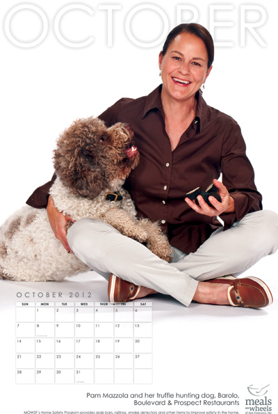 Chef Pam Mazzola of Prospect and Boulevard restaurants poses with her pooch. (Photo courtesy of Meals on Wheels)