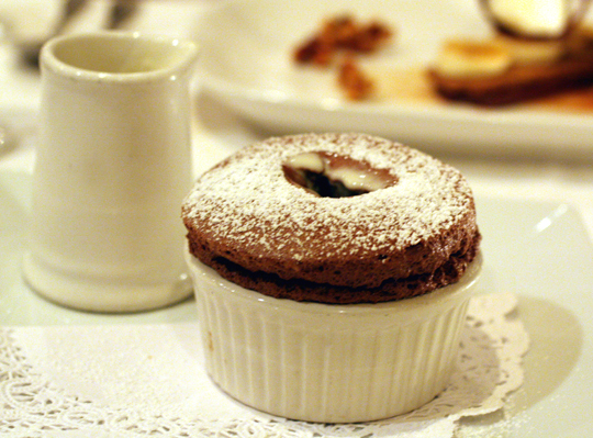 A perfect chocolate souffle.