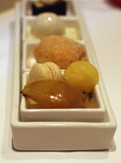 A sampler of house desserts at Chef Mavro.