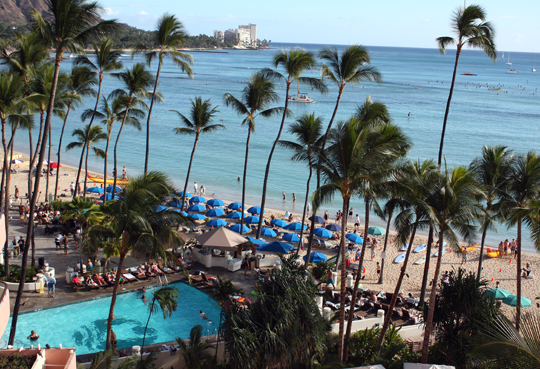 The view from my balcony at the Royal Hawaiian.