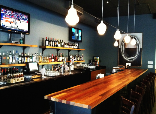 Sidle up to the bar at Blue Line Pizza. (Photo courtesy of the restaurant)