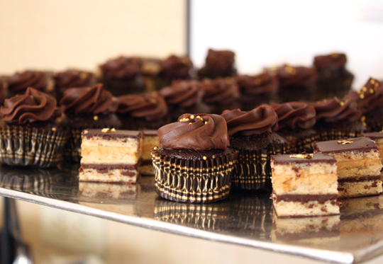 An assortment of chocolate treats for the reception.
