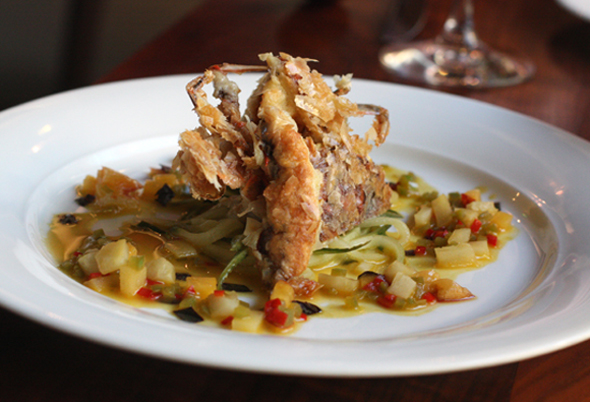 Soft-shell crab gets an Asian spin at Lucy at Bardessono.