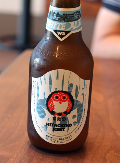 Pacio's favorite beer, a Japanese white ale, which he serves at Spice Kit Palo Alto. (Photo by Carolyn Jung)