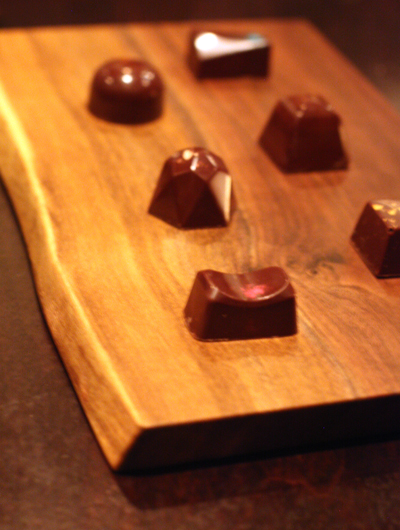 The chef's hand-molded chocolate caramels.
