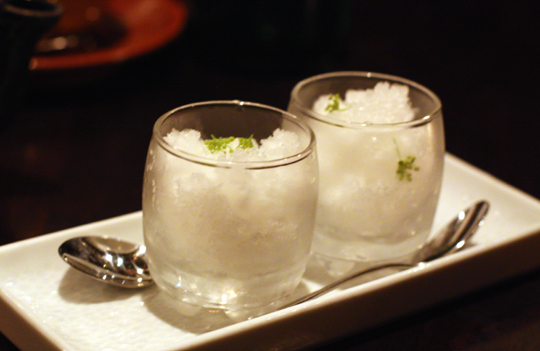 Granita to cleanse the palate.